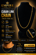 Cuban Link Chain – 3MM | 22" (55CM)