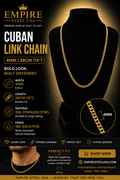 Men’s Cuban Link Chain 4MM | 316L Stainless Steel | Gold PVD | Waterproof